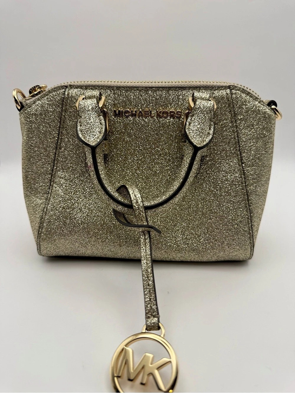 Michael Kors Metallic Satchel in Gold
